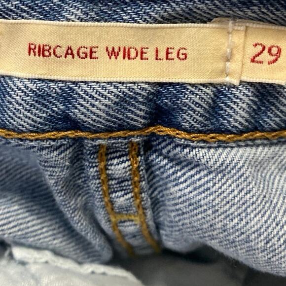 Levi's Ribcage Wide Leg Women's Blue High Waisted Baggy Denim Jeans Size 29 - Picture 5 of 5